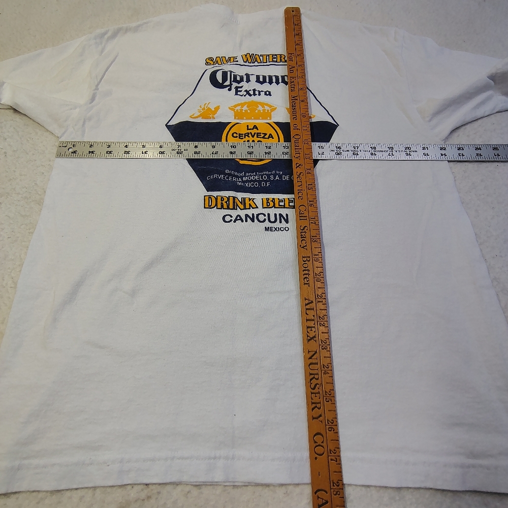 Corona Extra T-Shirt Size XL White Drink Beer Save Water Front Back - Picture 8 of 11